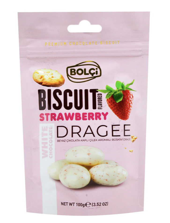 Драже BOLCI полуниця печ біл шок 100г